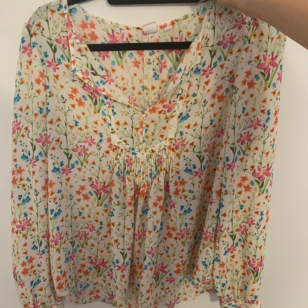 blouse wildflower floral print long sleeve gap
